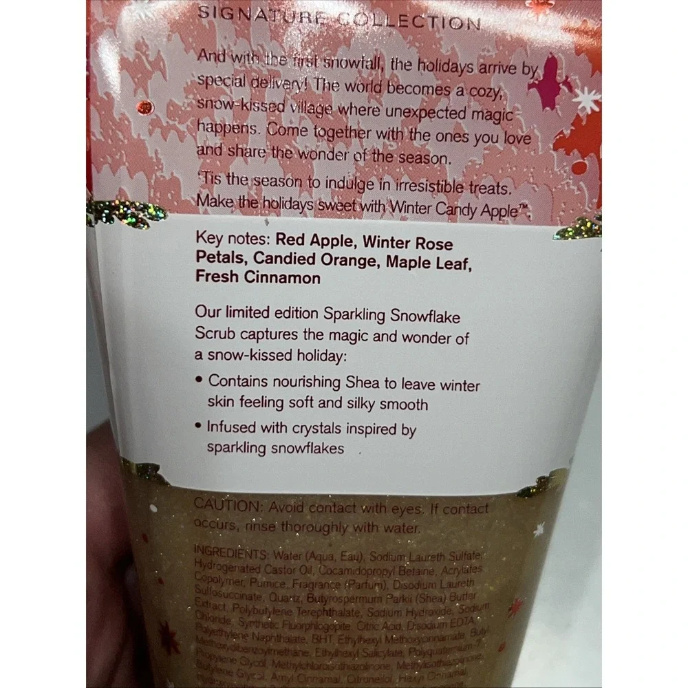Bath And Body Works Winter Candy Apple‎ Body Cream And Sparkling Scrub Set 8 Oz